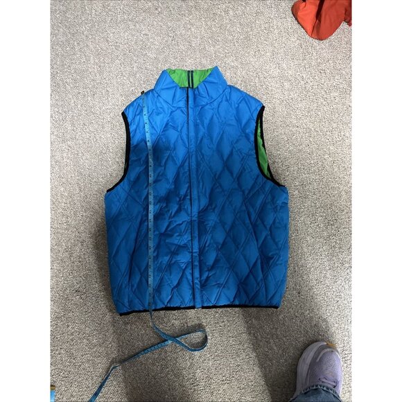 Robert Graham Reversible Green & Blue Down Puffer Vest Women’s Size L - Picture 9 of 9